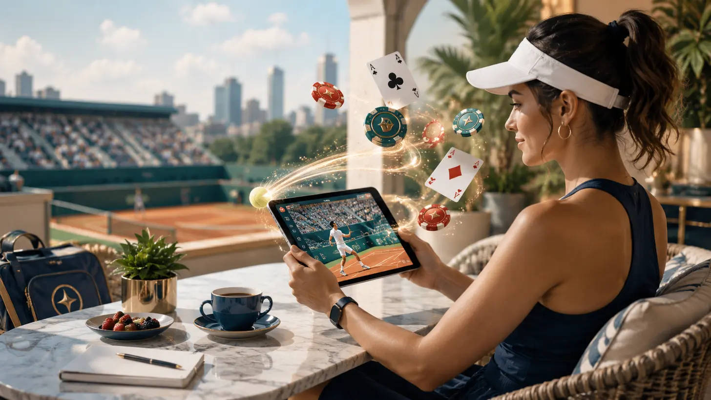 Jugadora navegando el catálogo de Divergana en una tablet